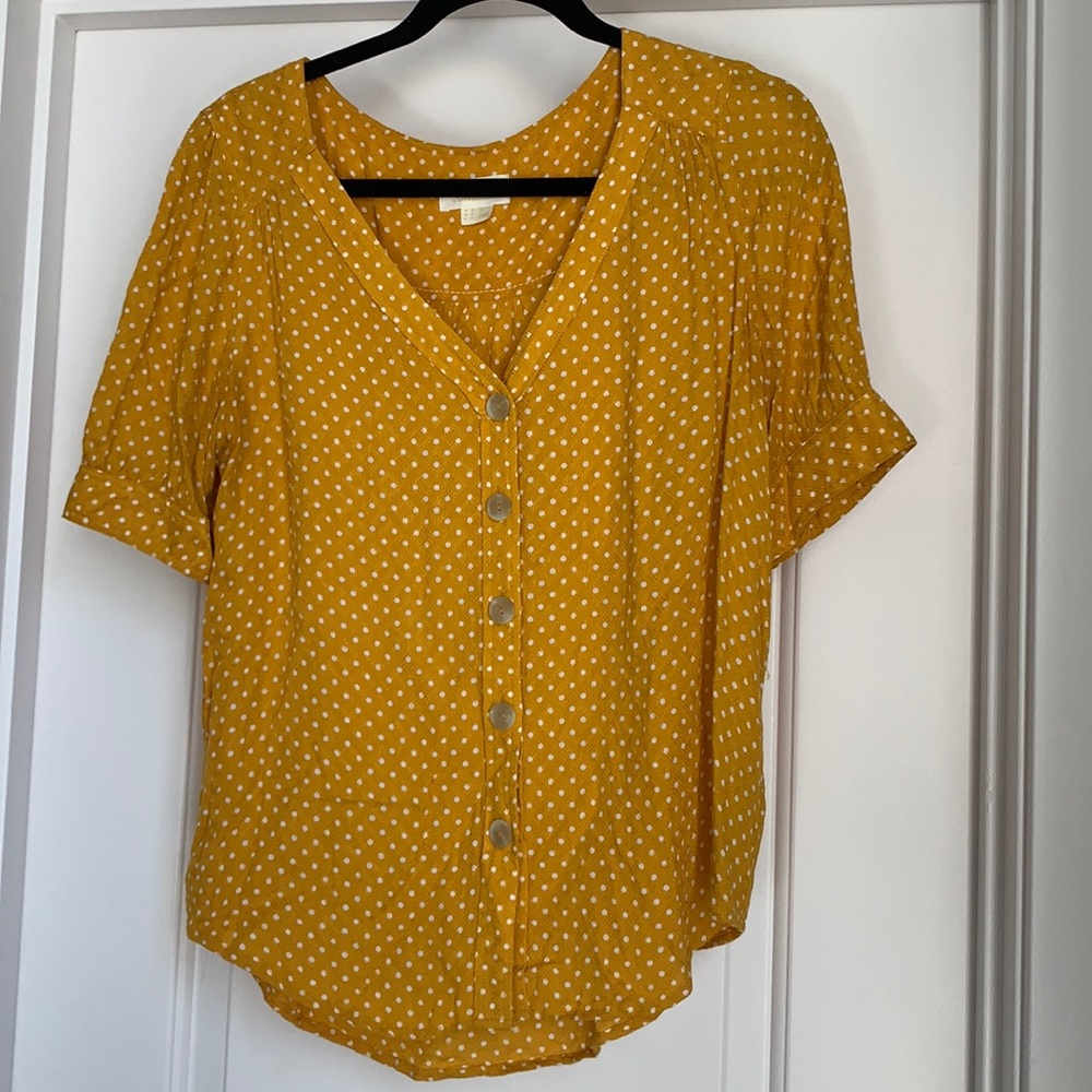 Anthropologie MAEVE polka dot top